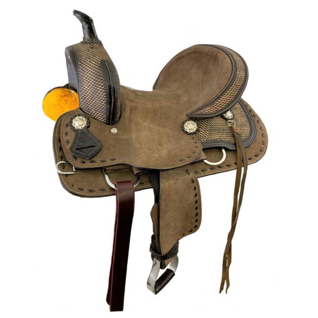 Double T Youth Hard Seat Barrel Style Saddle - 13 Inch