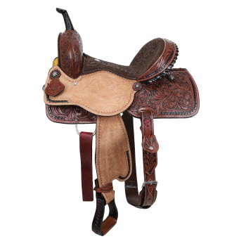 Double T Classic Stitch Desert Lace Barrel Saddle - 15 Inch