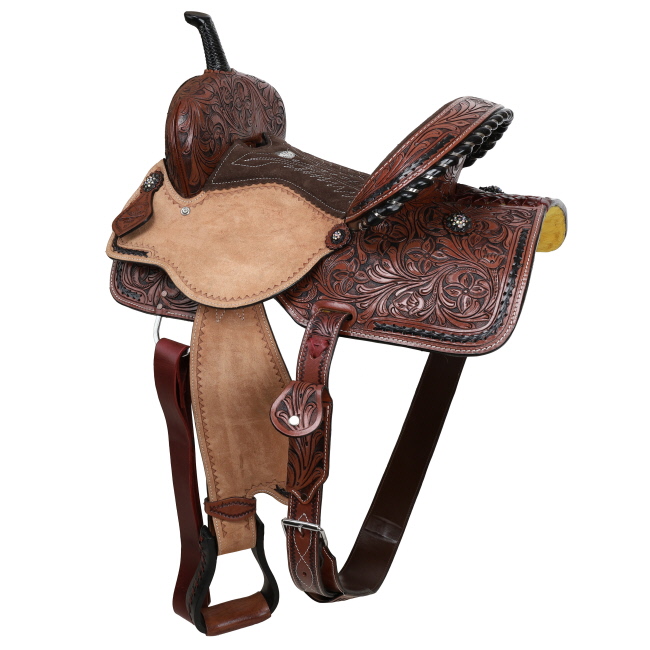 Double T Classic Stitch Desert Lace Barrel Saddle - 15 Inch #2