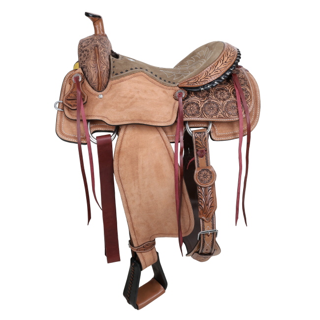 Double T Classic Stitch Golden Horizen Roper Saddle - 16 Inch