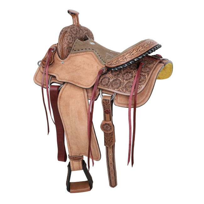 Double T Classic Stitch Golden Horizen Roper Saddle - 16 Inch #2