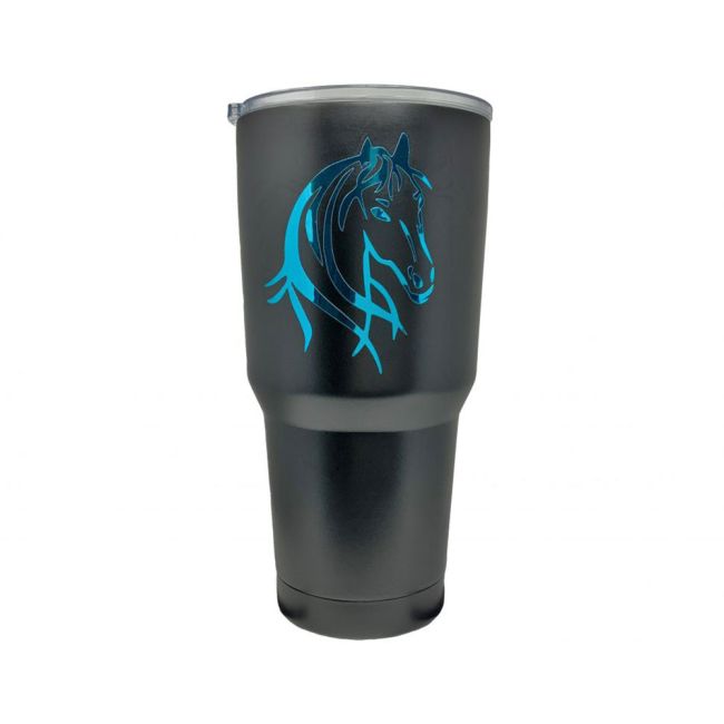 30 oz Insulated Horse Head Black Tumbler