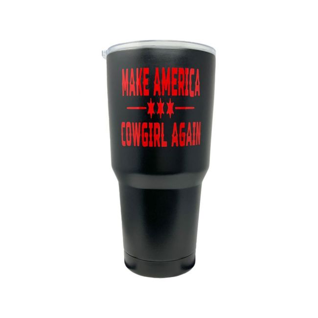 30 oz Insulated Make America Cowgirl Again Black Tumbler