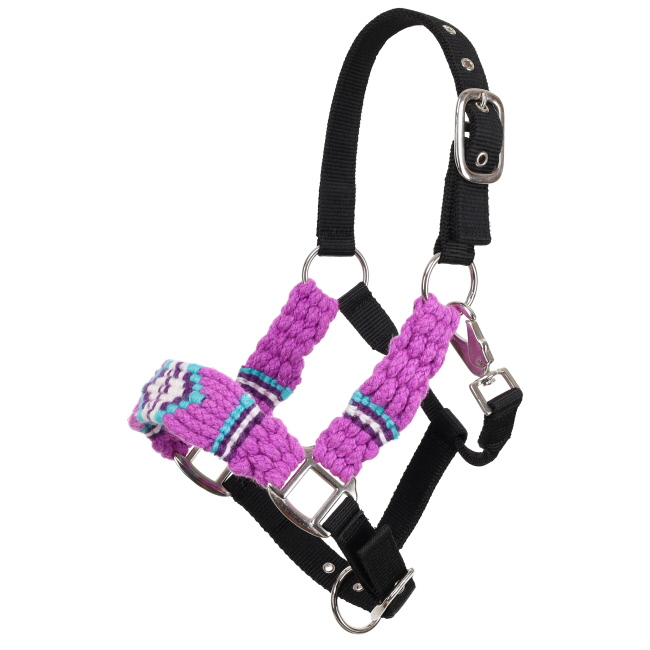 Showman Violet Wave Mohair Wool Bronc Halter - Pony Sized