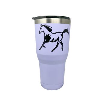 30 oz Insulated Running Horse Purple Tumbler