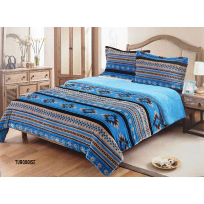 Queen Size 3 pc Borrego comforter set with southwest design #5