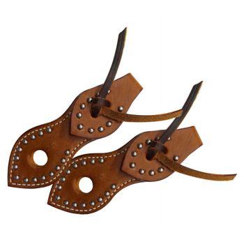 Showman Silver studded leather slobber straps