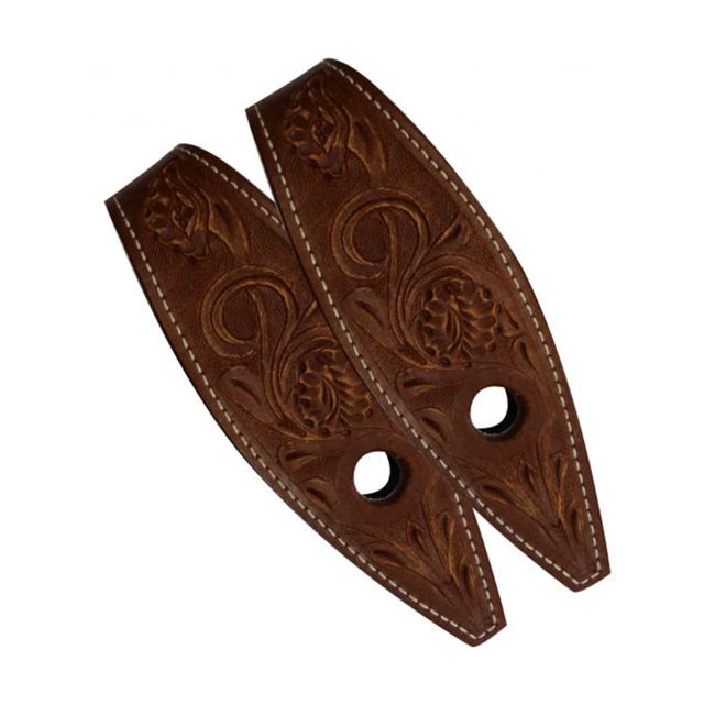 Showman floral tooled leather slobber straps