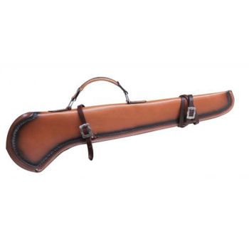 Showman 34" Smooth leather gun scabbard with scalloped trim