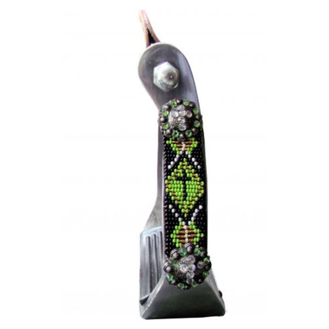 Showman Polished Aluminum Stirrup with Beaded Accents #2