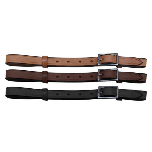 Adjustable leather cinch connector strap with nickel plated buckle