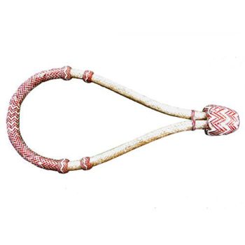 Showman Natural Braided Rawhide Core Bosal with Red Accents