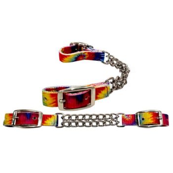 Showman Tie Dye Fully adjustable double end chain nylon curb chain