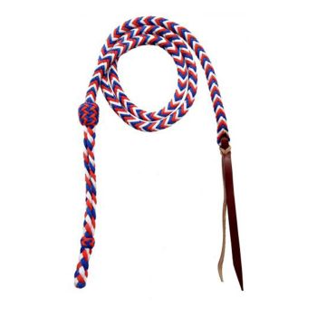 Showman 4.5 ft Red, White, and Blue Braided nylon Over & Under whip