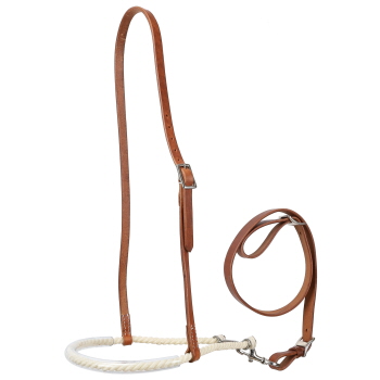 Showman Argentina Cow Leather Adjustable Rubber Covered Noseband and Tie Down