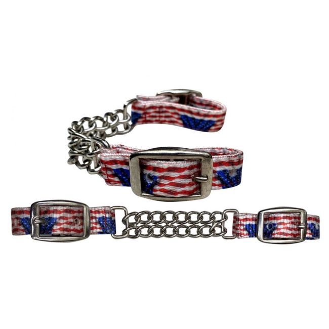 Showman American Flag Fully adjustable double end chain nylon curb chain