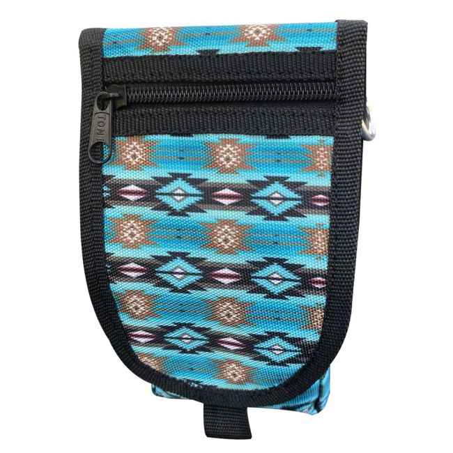 Showman Teal Aztec Design Cordura Cell Phone and Accessory Case
