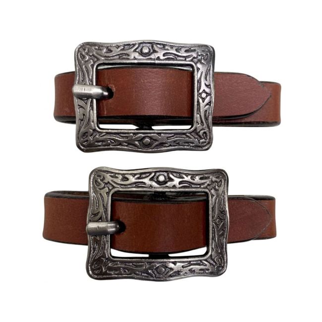 Showman Leather slobber straps with silver buckles