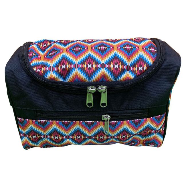 Showman Bright Pink Aztec Print Hanging Toiletry Bag - Blue&#47;Pink&#47;Orange&#47;White