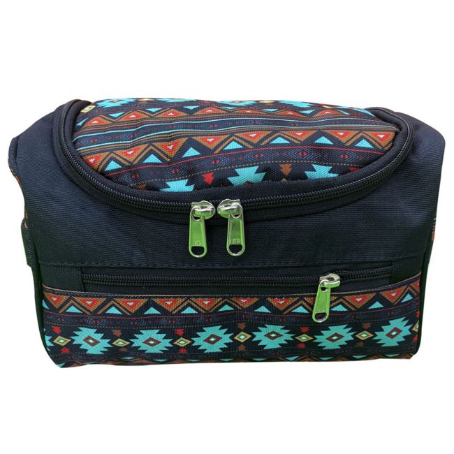 Showman Aztec Hanging Toiletry Bag - Black&#47;Brown&#47;Teal&#47;Red