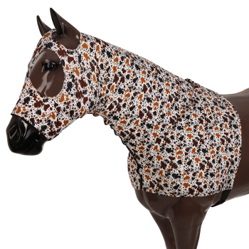 Showman Cow Print Zip-Up Lycra Hood