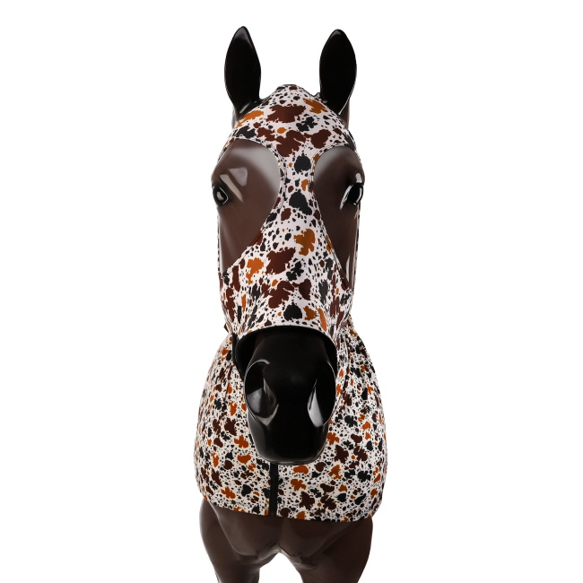 Showman Cow Print Zip-Up Lycra Hood #2