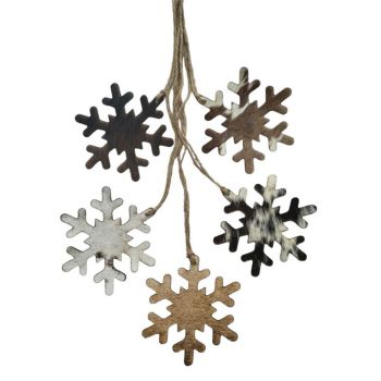 Cowhide Western Leather Christmas Ornaments - Snowflake