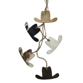 Cowhide Western Leather Christmas Ornaments - Cowboy Hat