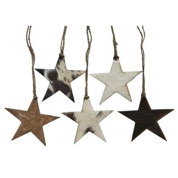 Cowhide Western Leather Christmas Ornaments - Star