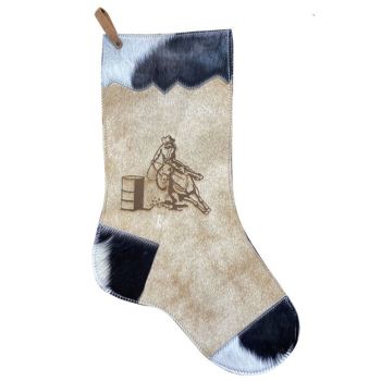 Showman Barrel Racer Natural Cowhide Christmas Stocking