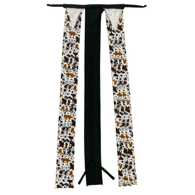 Showman Cow Print Braid-In Lycra Tail Bag #2