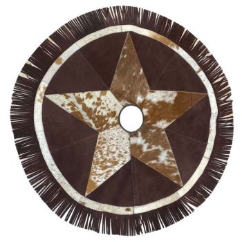 Showman Cowhide Leather Christmas Tree Skirt - Western Star