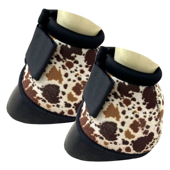 Showman Cow Print Elite Equine Bell Boot *Sold in Pairs* #3