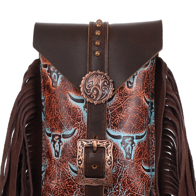 Showman Weathered Steer Rear Cinch Bag #3