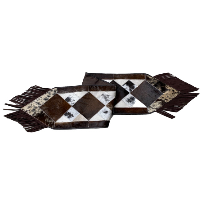 Showman Hair on Cowhide Table Runners - Checkered Hide #2