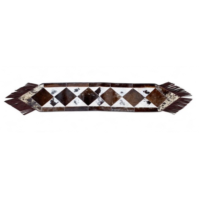 Showman Hair on Cowhide Table Runners - Checkered Hide #3