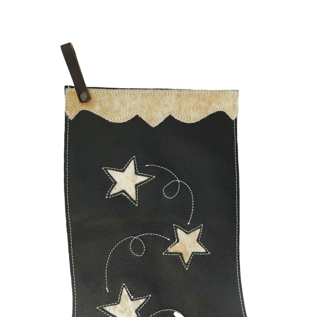 Showman Leather Christmas Stocking - Cowhide Stars #3