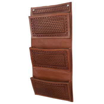 Showman Basketweave Leather Wall Organizer