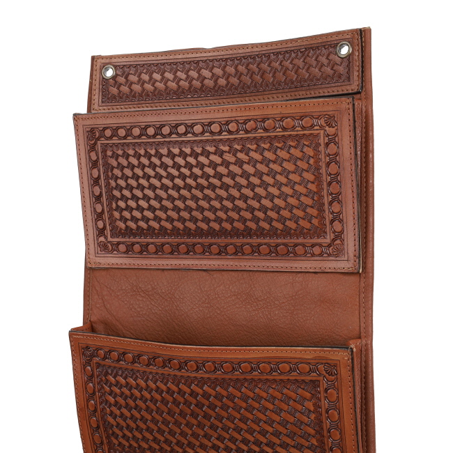 Showman Basketweave Leather Wall Organizer #3