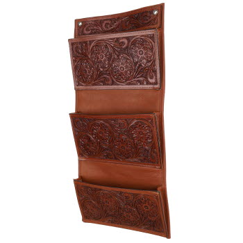 Showman Floral Leather Wall Organizer