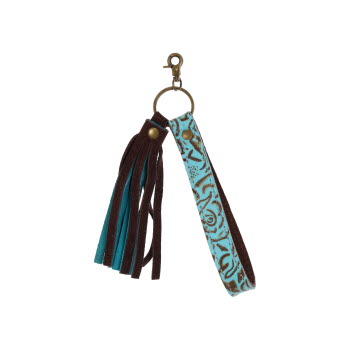 Showman Teal Rose Key Chain