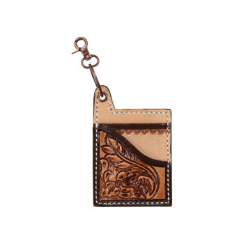 Showman Champagne Floral Card Holder Key Chain