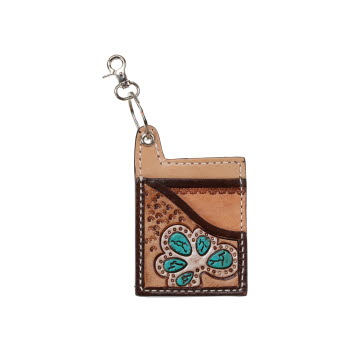 Showman Turquoise Gem Card Holder Key Chain