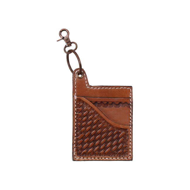 Showman Basketweave Card Holder Key Chain