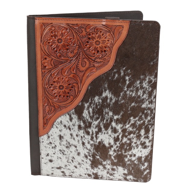 Klassy Cowgirl Ranch Blossom Cowhide Leather Folder