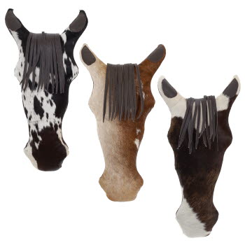 Showman Hair on Cowhide Decorative Pillow - Horse Head with Forelock