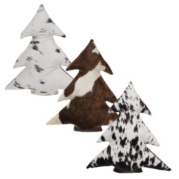 Showman Hair on Cowhide Decorative Pillow - Christmas Tree