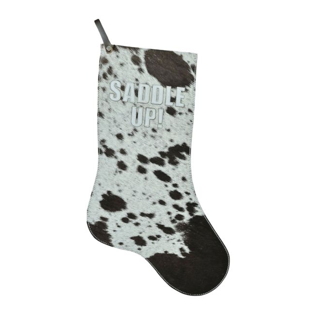 Showman Cowhide Christmas Stocking - Saddle Up!