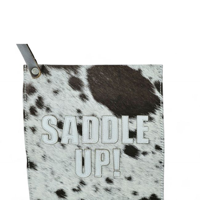 Showman Cowhide Christmas Stocking - Saddle Up! #3