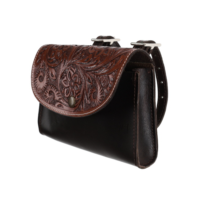 Showman Floral Leather Pommel Pouch